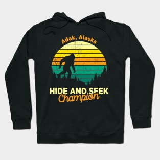 Vintage Adak, Alaska Mountain Hiking Souvenir Print Hoodie